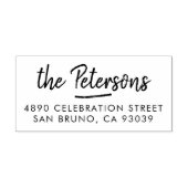 Rustiek Borstel Script Familienaam & Retouradres Rubberstempel (Afrduk)