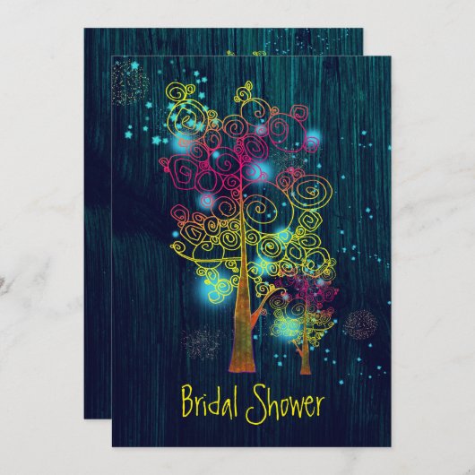 Rustiek bos blauw sprookje Vrijgezellenfeest Kaart (Voorkant / Achterkant)