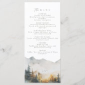 Rustiek Bos Bruiloft Menu (Voorkant)