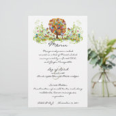 Rustiek Bos Bruiloft Menu (Staand voorkant)