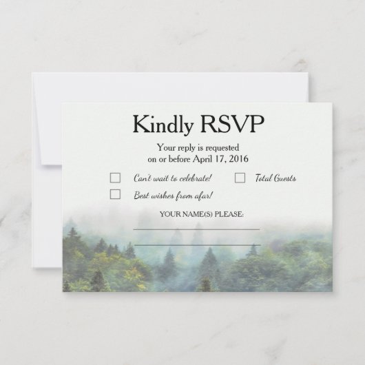 Rustiek Bos Bruiloft RSVP Kaartje (Voorkant)