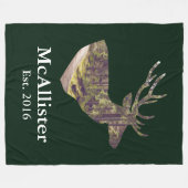 Rustiek Bos Buck Familienaam Fleece Deken (Voorkant (Horizontaal))