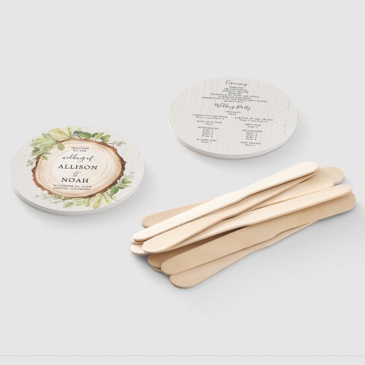 Rustiek bos buiten bos bruiloft programma handwaaier (Niet-gemonteerd)