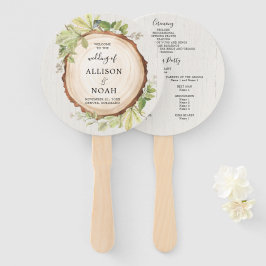 Rustiek bos buiten bos bruiloft programma handwaaier