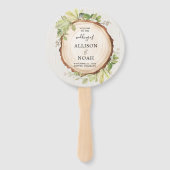 Rustiek bos buiten bos bruiloft programma handwaaier (Voorkant)