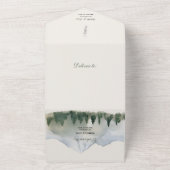 Rustiek Bos en Berg Bruiloft All In One Uitnodiging (Buitenkant)