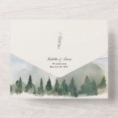 Rustiek Bos en Berg Bruiloft All In One Uitnodiging (Achterkant)