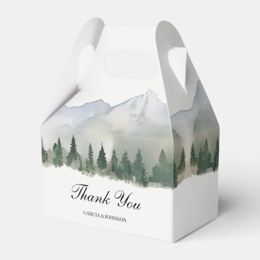 Rustiek Bos en Berg Bruiloft Bedankdoosjes (Achterkant)