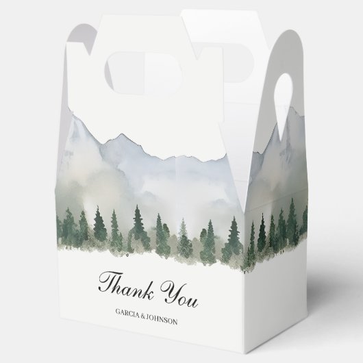 Rustiek Bos en Berg Bruiloft Bedankdoosjes (Geopend)