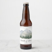 Rustiek Bos en Berg Bruiloft Bier Etiket (Voorkant)