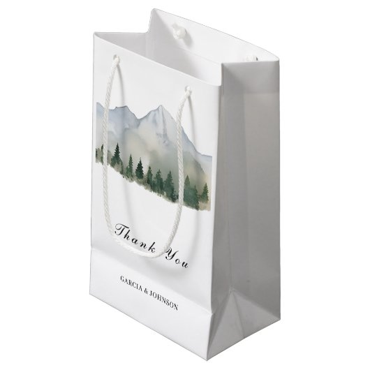 Rustiek Bos en Berg Bruiloft Klein Cadeauzakje (Voorkant Gekanteld)