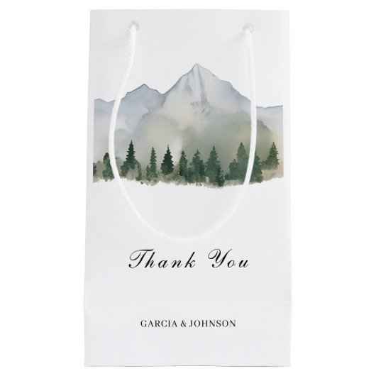 Rustiek Bos en Berg Bruiloft Klein Cadeauzakje (Voorkant)