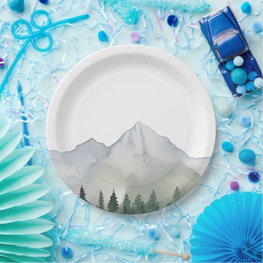 Rustiek Bos en Berg Bruiloft Papieren Bordje (Feest)