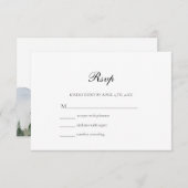 Rustiek Bos en Berg Bruiloft QR Code RSVP Kaartje (Voorkant / Achterkant)