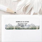 Rustiek Bos en Berg Bruiloft Retouradres Etiket (Insitu)