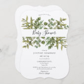 Rustiek bos Eucalyptus groen Baby shower Kaart (Voorkant / Achterkant)