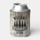 Rustiek Bos Gepersonaliseerde Familie Cabine Naam  Blikjeskoeler (Blikje Voorkant)