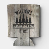 Rustiek Bos Gepersonaliseerde Familie Cabine Naam  Blikjeskoeler (Achterkant)