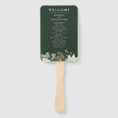 Rustiek bos groen bruiloft programma Set van fans Handwaaier (Voorkant)