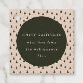 Rustiek Bos Groene Kerstbomen Cadeau van Bedankjes Labels (Voorkant)