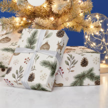 Rustiek Bos Kerst Inpakpapier