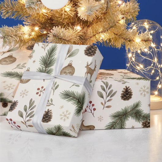 Rustiek Bos Kerst Inpakpapier (Feestdagen)