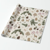 Rustiek Bos Kerst Inpakpapier (Uitgerold)