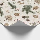 Rustiek Bos Kerst Inpakpapier (Hoek)