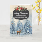 Rustiek Bos Kleindochter Vrolijk Kerstfeest Kaart (Gele Bloem)