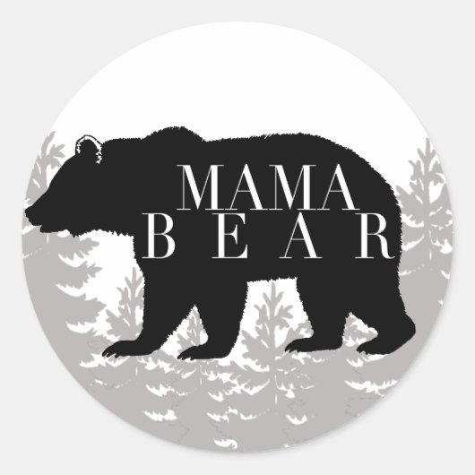 Rustiek Bos Mama Beer | BABY SHOWER Ronde Sticker (Voorkant)