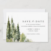Rustiek Bos | Modern groen Outdoor bruiloft Save The Date (Voorkant)
