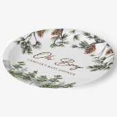 Rustiek Bos Oh Boy Baby shower Papieren Bordje (Gekanteld)