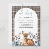 Rustiek bos Oh hert leuke baby shower uitnodiging (Voorkant)