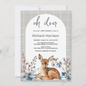 Rustiek bos Oh hert leuke baby shower uitnodiging (Voorkant)