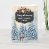 Rustiek Bos Oom Vrolijk Kerstfeest Kaart (Voorkant)