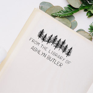 Rustiek Bos Persoonlijke Bibliotheek Boekstempel Rubberstempel