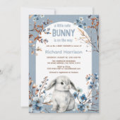 Rustiek bos schattige bunny baby shower uitnodigin kaart (Voorkant)