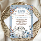 Rustiek bos schattige bunny baby shower uitnodigin kaart