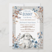 Rustiek bos schattige bunny baby shower uitnodigin kaart (Voorkant)