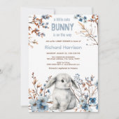 Rustiek bos schattige bunny baby shower uitnodigin kaart (Voorkant)