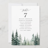 Rustiek bos trouwtafel zitkaart kaart (Voorkant)