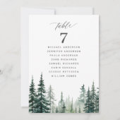 Rustiek bos trouwtafel zitkaart kaart (Achterkant)