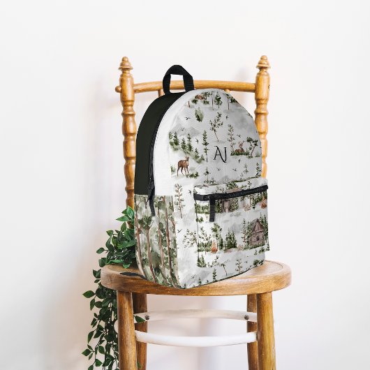 Rustiek Bos Wilderness | Monogram Bedrukte Rugzak