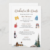 Rustiek Bos Winter Bachelorette weekend Kaart (Voorkant / Achterkant)