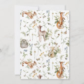 Rustiek bosdieren bos vrienden Baby shower Kaart (Achterkant)