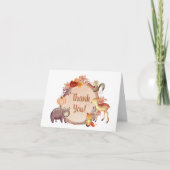 Rustiek bosdieren herfst Baby shower Bedankkaart (Voorkant)