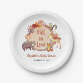 Rustiek bosdieren herfst Baby shower Papieren Bordje (Voorkant)