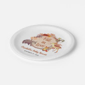 Rustiek bosdieren herfst Baby shower Papieren Bordje (Gekanteld)