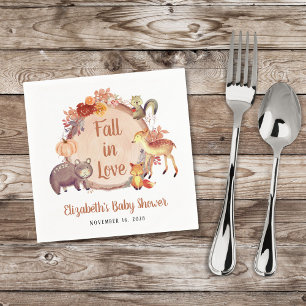 Rustiek bosdieren herfst Baby shower Servet