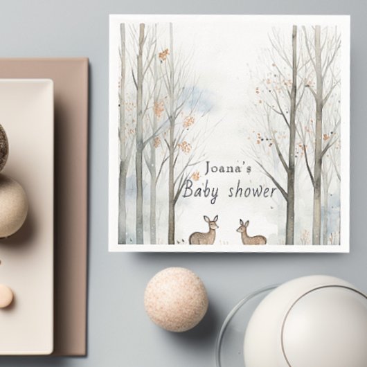 Rustiek bosgebied baby shower servet